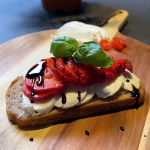 Mozzarella med jordbær og mozzarella