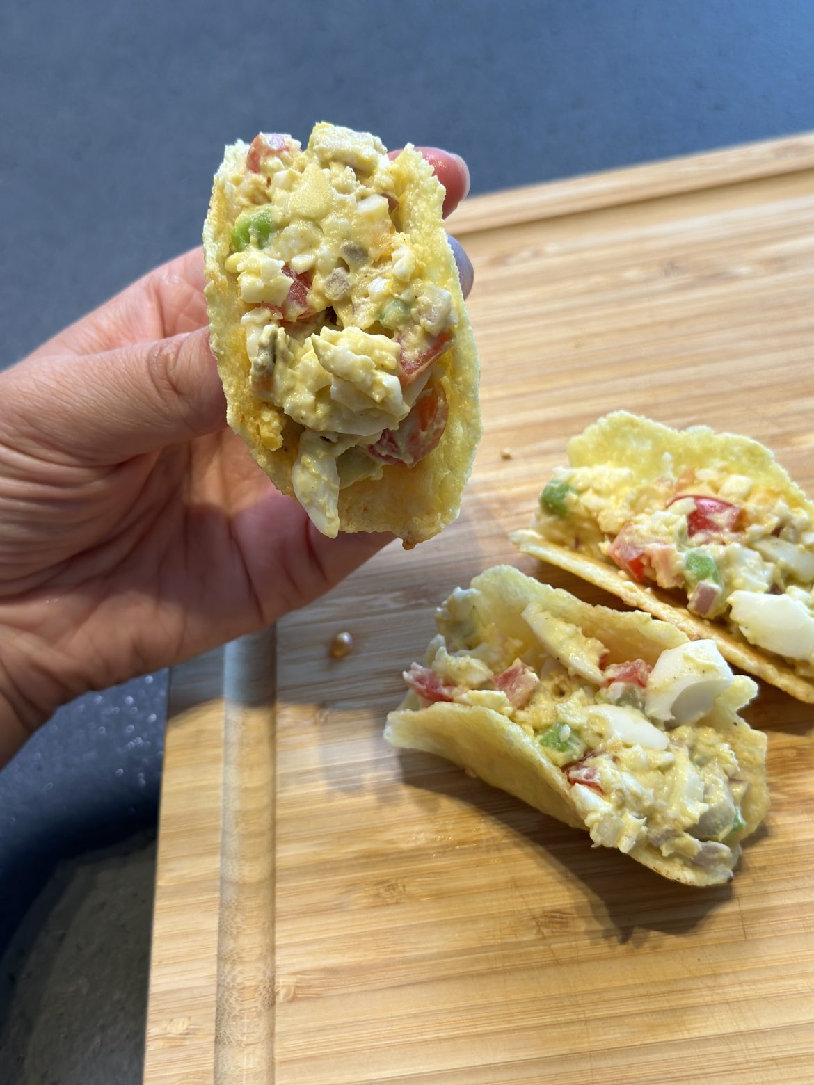 Eggesalat i osteskjell